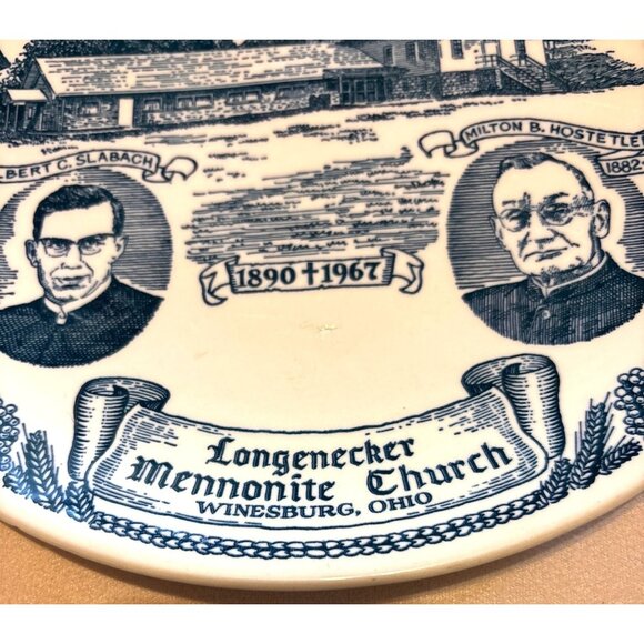 Longenecker Mennonite Church Commemorative Plate Kettlesprings Kilns 1622-S vtg - Picture 4 of 6